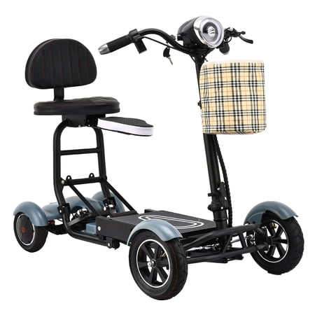 63 lb Lightweight Heavy Duty Electric Mobility Scooter Easy Travel Durable Wheels Ride On All Terrain - Matte Sky Blue