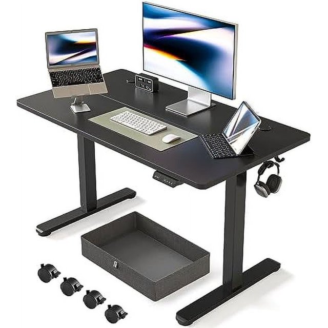 63 x 24 Inches Standing Desk with Drawer Adjustable Height Electric