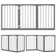 thumbnail image 1 of 63" x 30" Gray Wooden Pet Fence, 1 of 9