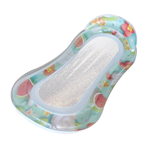 63" x 33.5" Inflatable Pool Float Chair, Watermelon Print Mesh Water Lounge Chair, Comfortable Floating Bed for Swimming Pool Beach Lake