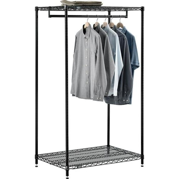 63 x 36 x 24 in. Free Standing 2 Shelf Clothes Rack, Black