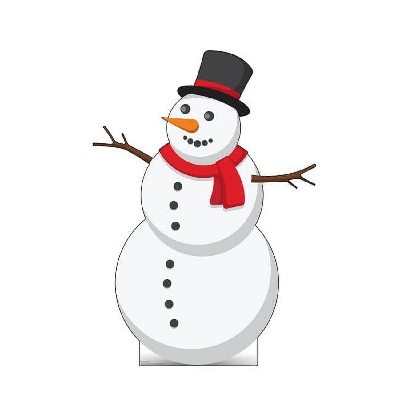 63'' Illustrated Snowman Cardboard Standup with Red Scarf