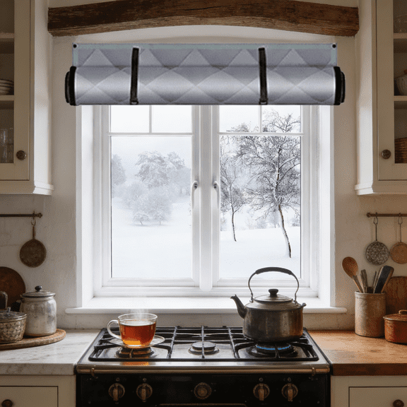 63 x 47in Winter Insulated Window Cover, Thermal Insulated Window Cover , Thermal Insulated Window Cover with Oxford Cloth Thicken Cotton Filled,Windows Insulation Kit for Winter to Keep Warm