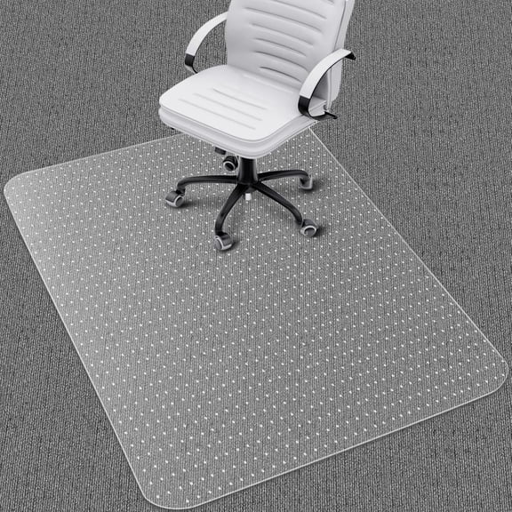 63 x 51 Inch Clear Office Chair Mat, Large Plastic Floor Protector, Easy Glide Rolling Desk Mat, Heavy Duty Computer Chair Pad for Low Pile Carpeted Floors, Home Office