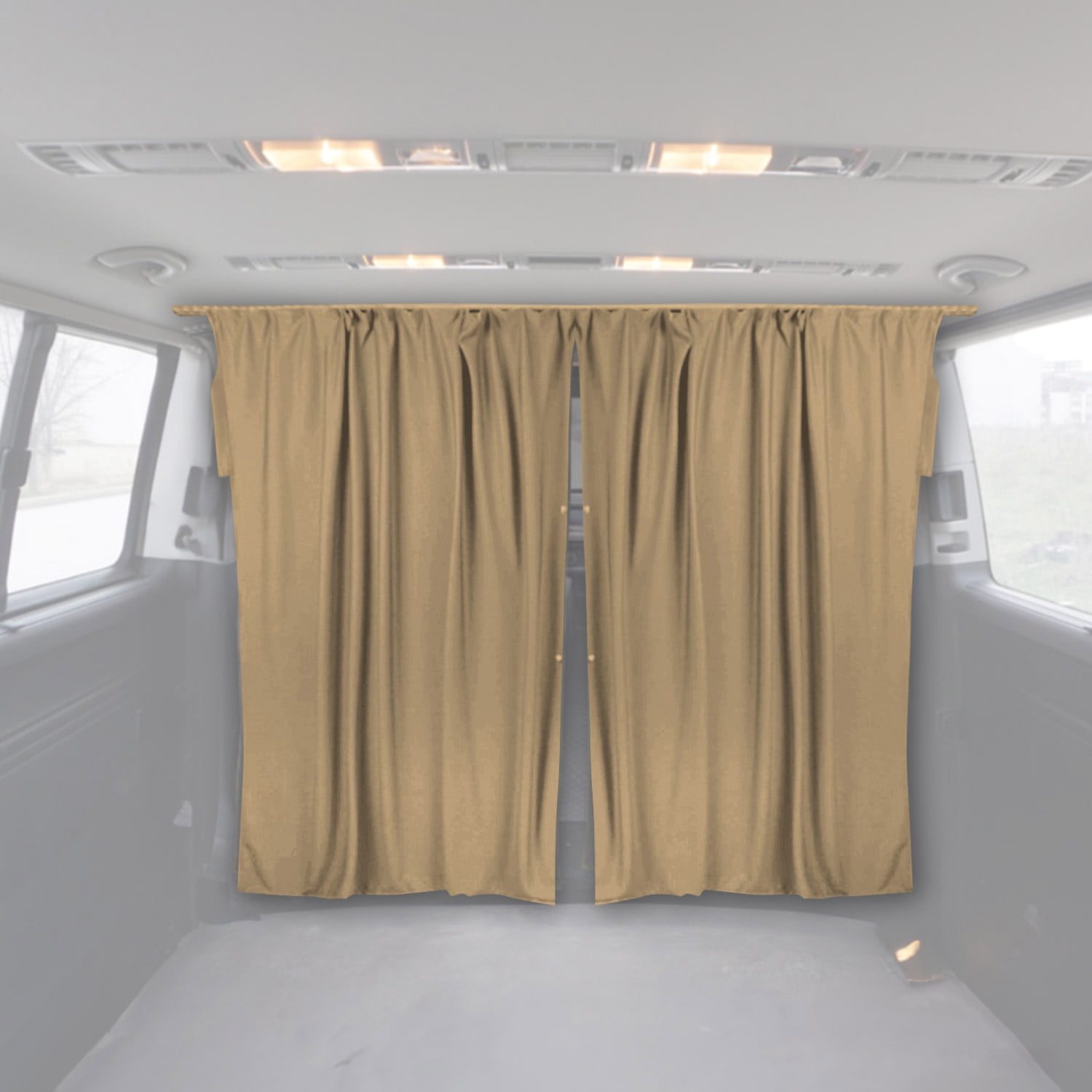 63 x 71 Cab Divider Van Cabin Curtain Campervan Kit Beige 