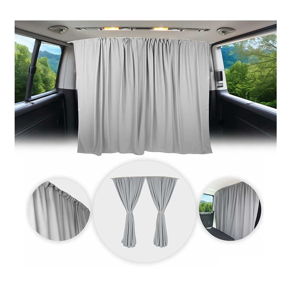 63" x 71" Cab Divider Van Cabin Curtain Campervan Kit Grey