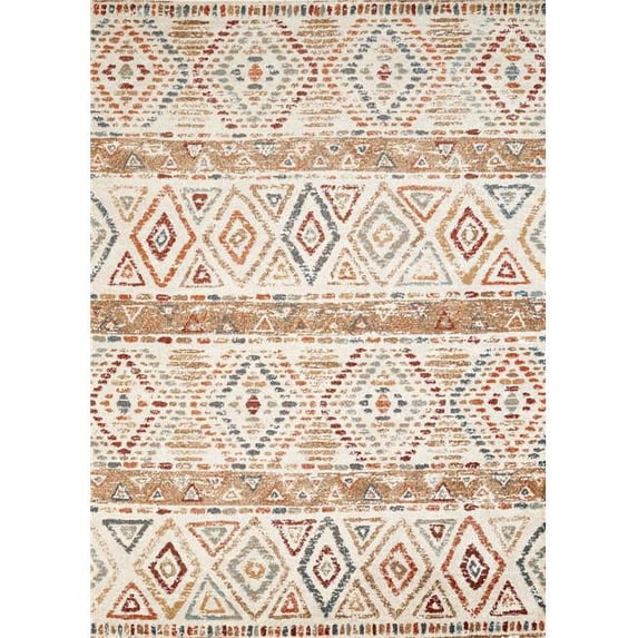 63" x 86" Multicolor Olefin Area Rug