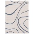 thumbnail image 1 of 63" x 86" x 1.2" Blue/Grey Microfiber Polyester Area Rug, 1 of 2