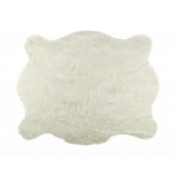 63" x 90" Off White, Polar Bear Faux Hide - Area Rug