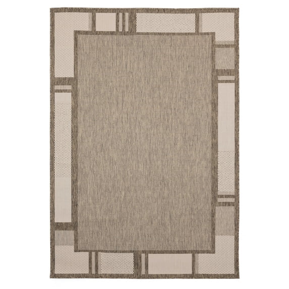 63" x 90" Brown Polypropylene Area Rug