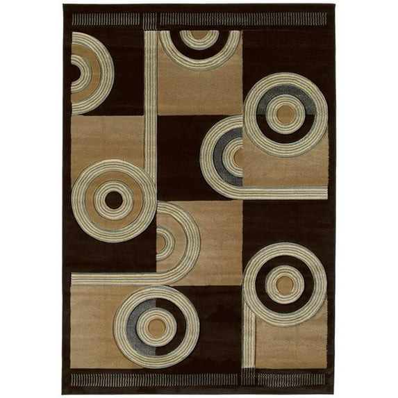 63" x 90" x 0.47" Chocolate Polypropylene Area Rug
