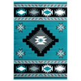 thumbnail image 1 of 63" x 90" x 0.53" Turquoise Olefin/Polypropylene Area Rug, 1 of 2