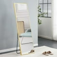 thumbnail image 1 of 63''x19''Square Shaped Full Length Mirror, Full Body Floor Mirror Standing Hanging or Leaning Wall, Arch Wall Mirror with Stand Metal Support for Bedroom Cloakroom, Golden, 1 of 7