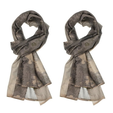 63"x20" Camo Netting Scarf Camouflage Net Camo Mesh Netting Veil Desert Mesh Scarves for Outdoor Activities Gray 2 Pack