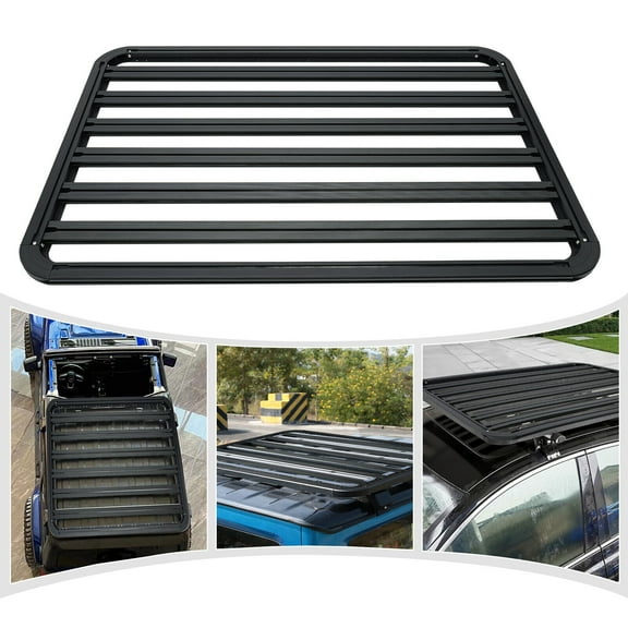Aluminum Alloy Platform Flat Roof Rack, Universal Cargo Carrier Trouble-freeInstallation, Platform Flat Roof Rack