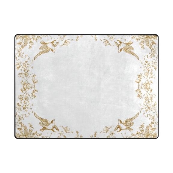 63'x48'&80'x58' Living Room Bedroom Super Soft Floor Mat Carpet With Non-Slip Bottom Borde Doves
