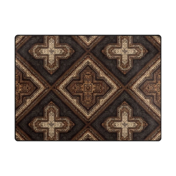 63'x48'&80'x58' Living Room Bedroom Super Soft Floor Mat Carpet With Non-Slip Bottom Cross-shaped Designs
