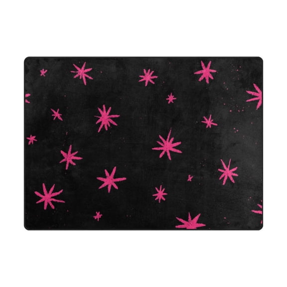 63'x48'&80'x58' Living Room Bedroom Super Soft Floor Mat Carpet With Non-Slip Bottom Hand-drawn Stars