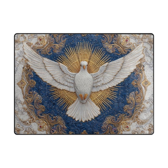 63'x48'&80'x58' Living Room Bedroom Super Soft Floor Mat Carpet With Non-Slip Bottom Holy Spirit