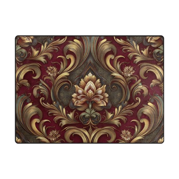63'x48'&80'x58' Living Room Bedroom Super Soft Floor Mat Carpet With Non-Slip Bottom Luxurious Of Baroque