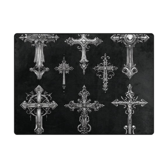 63'x48'&80'x58' Living Room Bedroom Super Soft Floor Mat Carpet With Non-Slip Bottom The Cross Designs