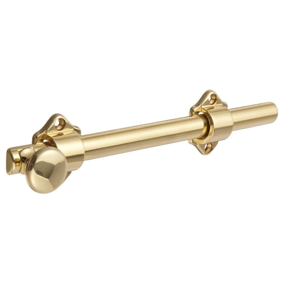 630-8.3 Solid Brass Surface Bolt with Universal And Mortise Strike, 2 , 8" Bolt Length, Brass Polished Clear Coated Finish