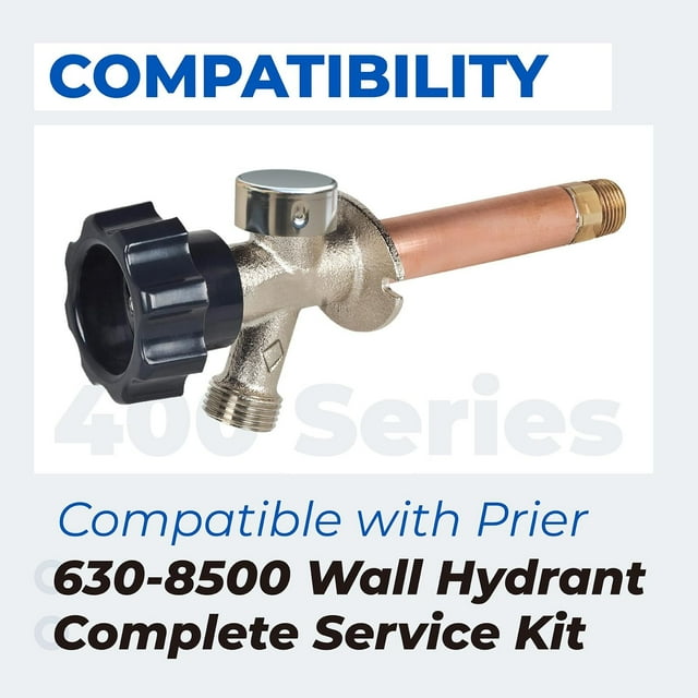 Prier 630-8500 Wall Hydrant Complete Repair Service Kit | For 400/500 Series Outdoor Faucets & Vacuum Breaker