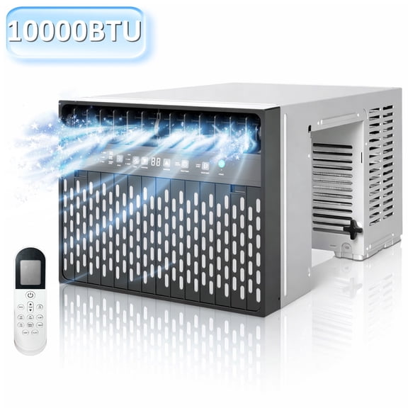 10000 BTU ASHRAE (6300 BTU DOE) Window Air Conditioner with 6 Modes,U-Shaped Saddle Portable AC cooling up to 450 Sq.Ft. Washable Filter, Remote, Timer