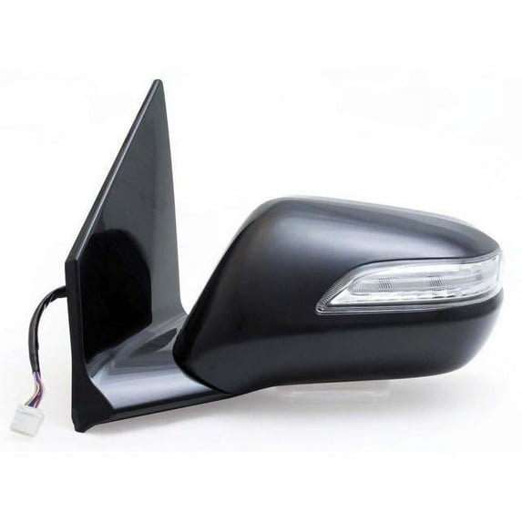 63038H - Fit System Driver Side Mirror for 07-09 Acura MDX, w/o power liftgate, black PTM, w/ turn signal & memory, blue lens, foldaway, Heated Power