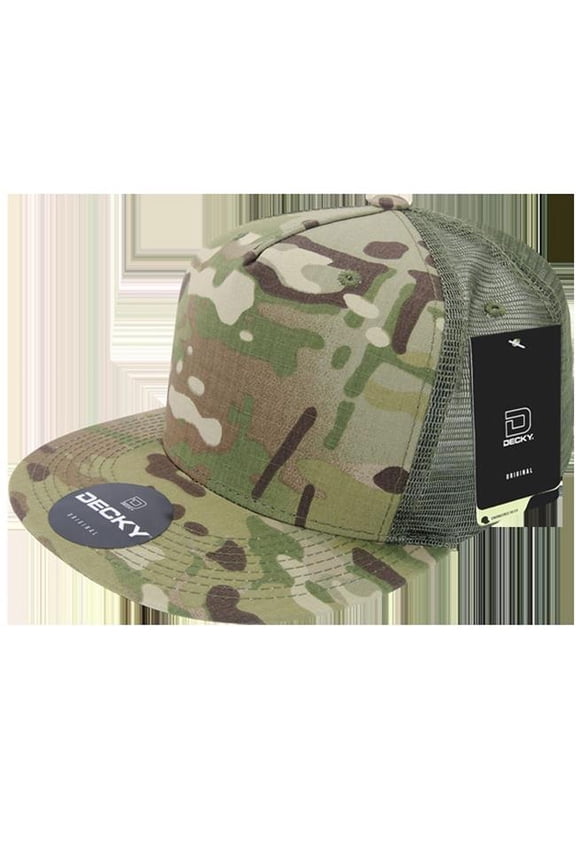 6304-MC-MC-OL 5 Panel Trucker Cap - Multicam & Olive