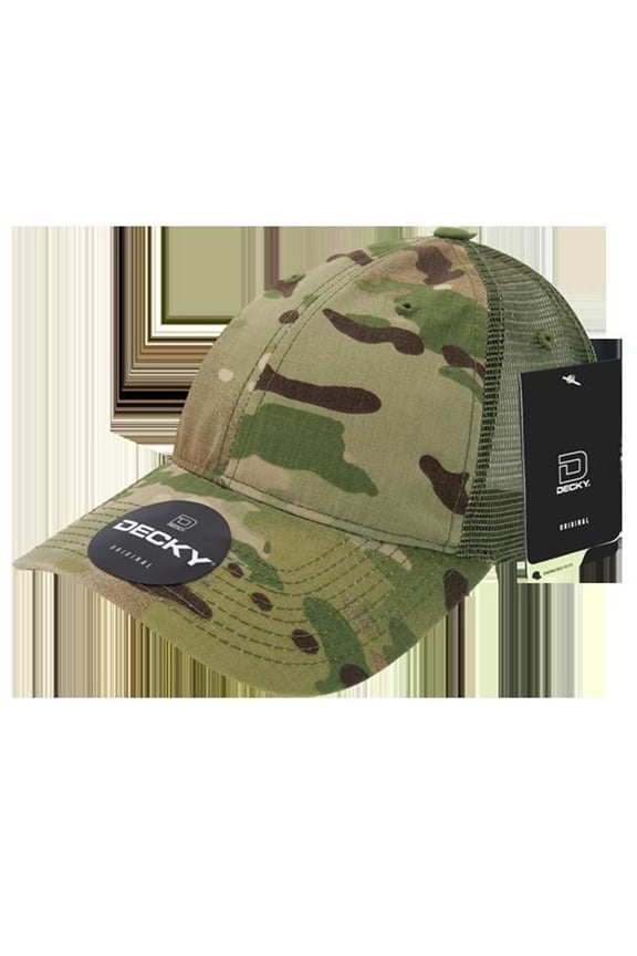 6305-MC-MC-OL Relaxed Low Crown Trucker Cap - Multicam & Olive