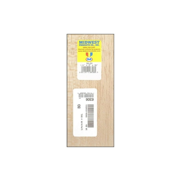 6306 MIDWEST BALSA SHEETS 1 4 X 3 X 36