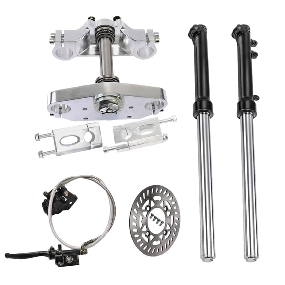 630mm 25" Front Forks with Triple Tree, Disc Brake Caliper and Brake Rotor for Dirt Pit Bike Trail Pocket Monkey Bike Offroad Motorcycle Scooter Razor CRF70 Taotao SSR Apollo SDG 110cc 125cc