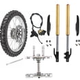 thumbnail image 1 of 630mm Front Forks Triple Tree + 60/100-14 inch Wheel Tire and Rim Disc Brake Assembly for Mini Dirt Pit Bike Razor Apollo SSR 110cc 125cc CRF50 XR 70, 1 of 9