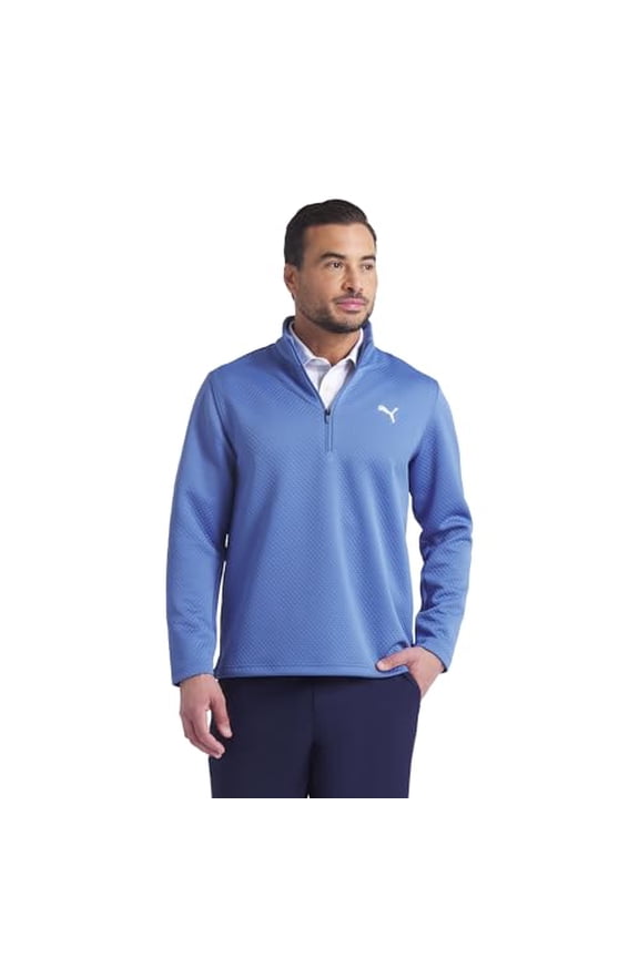 631241 PUMA Men's Pebble 1/4 Zip Blue Horizon XL