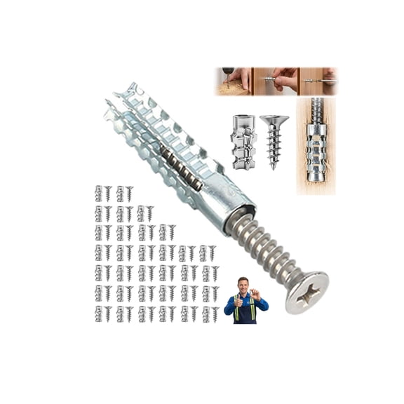 632mm Short Expansion Screw Set,Hinge Repair Screw & Expansion Anchor, for Cabinet Hinge Repair and Stripped Thread Restoration, Secure Cabinet Door Fastening, Suitable for Tile Stone Wood and More