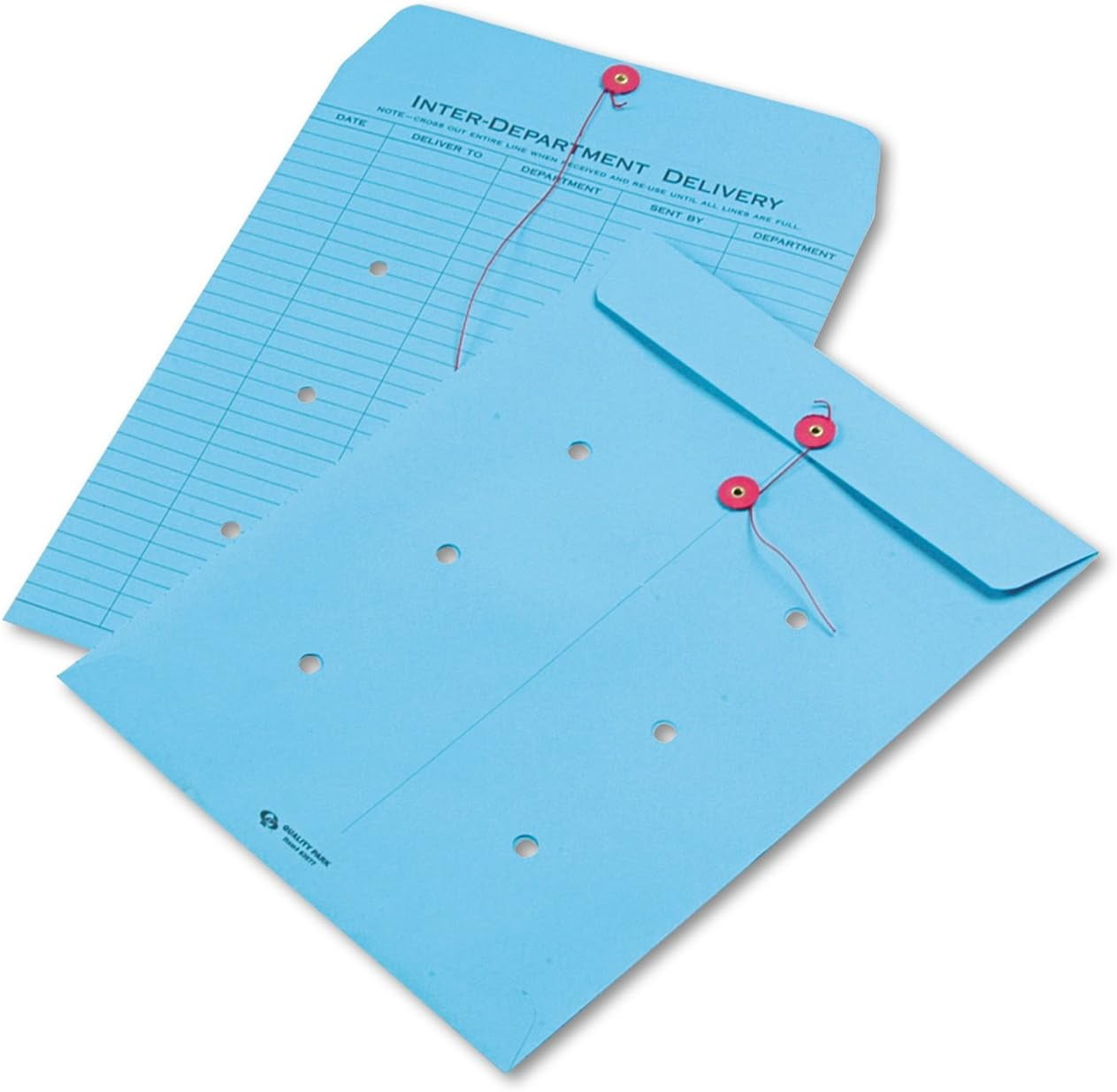63577 Colored Paper String & Button Interoffice Envelope, 10 X 13, Blue