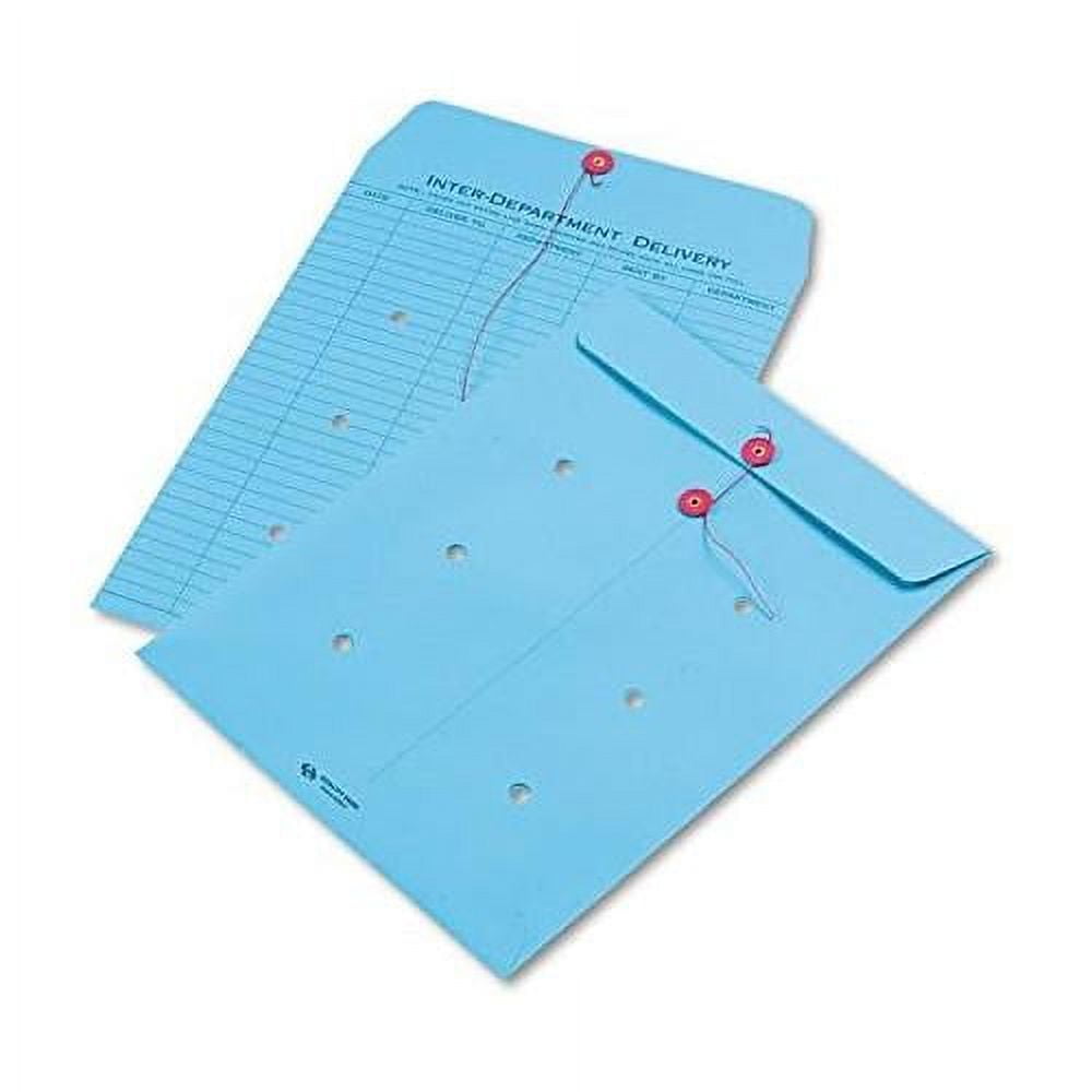 63577 Colored Paper String & Button Interoffice Envelope, 10 X 13, Blue