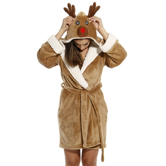 6366-Reindeer-L Just Love Critter Robe / Robes for Women