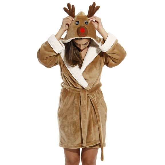6366-Reindeer-L Just Love Critter Robe / Robes for Women