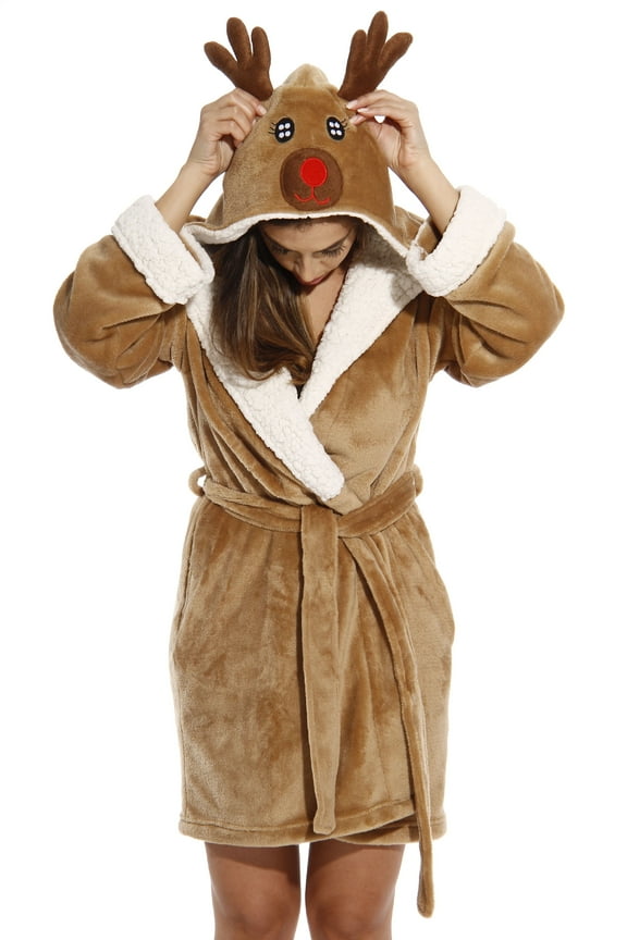6366-Reindeer-L Just Love Critter Robe / Robes for Women