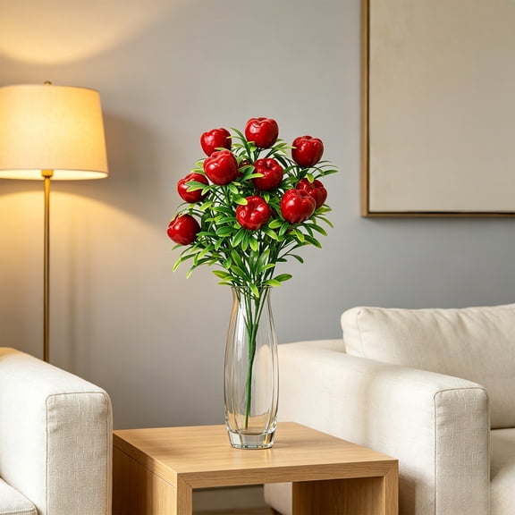 SPOORYYO Artificial Fruit Bouquet for Home and Office Decoration, 12.6in Multicolor Plastic Flower Arrangement, Maintenance-Free Centerpiece