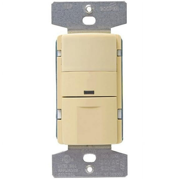 638270 Standard Occupancy & Vacancy Sensor Switch, 600 watt, 120 VAC, 450 Sq-ft., 180 deg - White