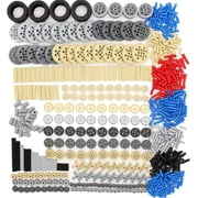 638PCS Technic Spare Parts Wheels and Gears Comapatible with Major Technic Sets, Technic Replacement Parts in Bulk-Gears and Axles, Gears Rack, Wheels, Pins Random color of parts