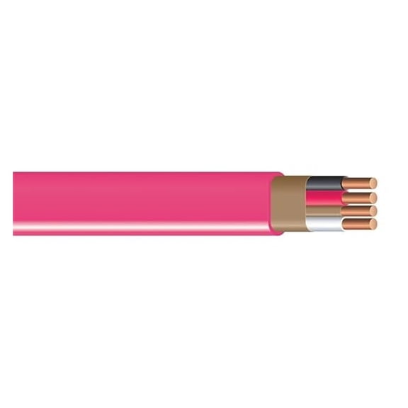 63948527 Romex SIMpull 10-3 Copper NM-B Cable with Ground, Pink , 15 Feet
