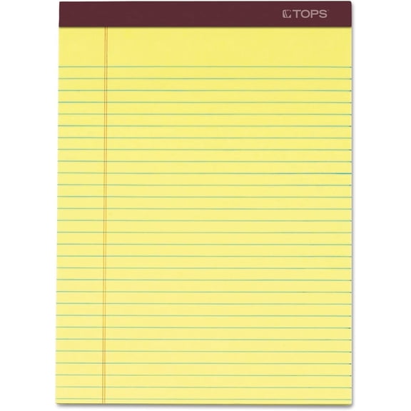 63950 Docket Ruled Perforated Pads, 8 1/2 x 11 3/4, Canary, 50 Sheets (Pack of 12)