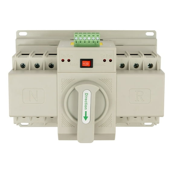 63A 110V Dual Power Transfer Switch - Automatic Backup Power Changeover w/Copper Contacts, 2s Conversion for Home/Commercial Use