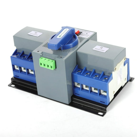 63A 4P Automatic Transfer Switch Dual Power Generator Changeover Switch, CB Level, Manual + Auto Operation, 2sec Transfer Time, for Home Generator Whole House Backup, Industrial Electrical (AC400V)