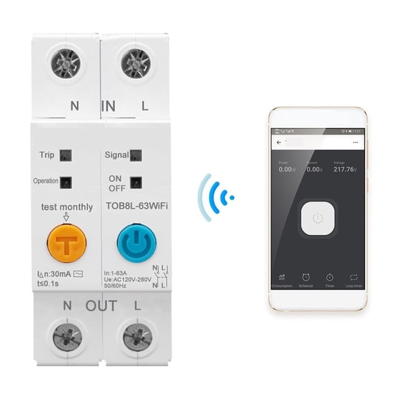 63A Single Phase Smart Energy Meter Kwh Metering Monitoring Circuit Breaker Timer Relay With Leakage Protection ,User-Friendly
