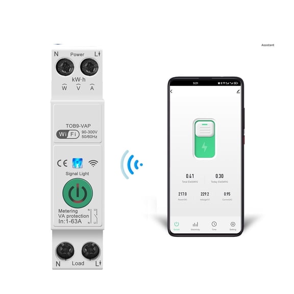 63A TUYA MCB Smart Circuit Breaker Over Current Under Voltage Protection Power Metering Wireless Remote Control Switch ,User-Friendly